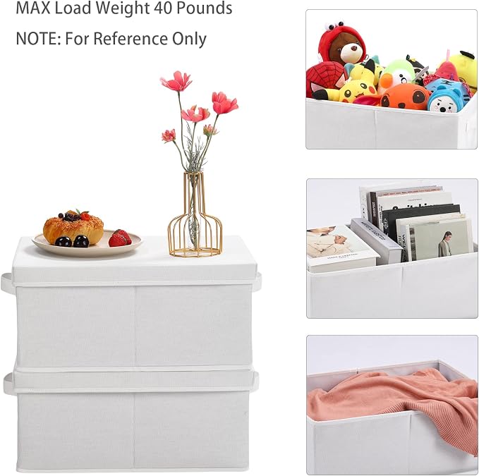 HOONEX Storage Bins with Lids for Organizing, Storage Boxes with 2 Carrying - Image 2
