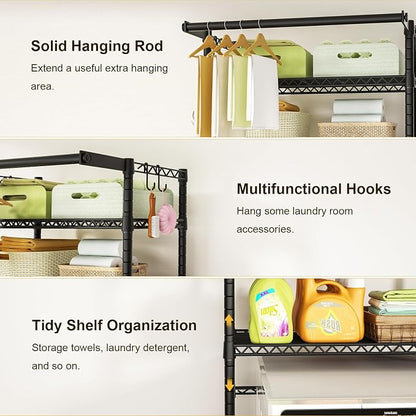 Ulif U11 Mini Over Washer and Dryer Shelves, 3 Tiers Laundry Room Storage and - Image 6