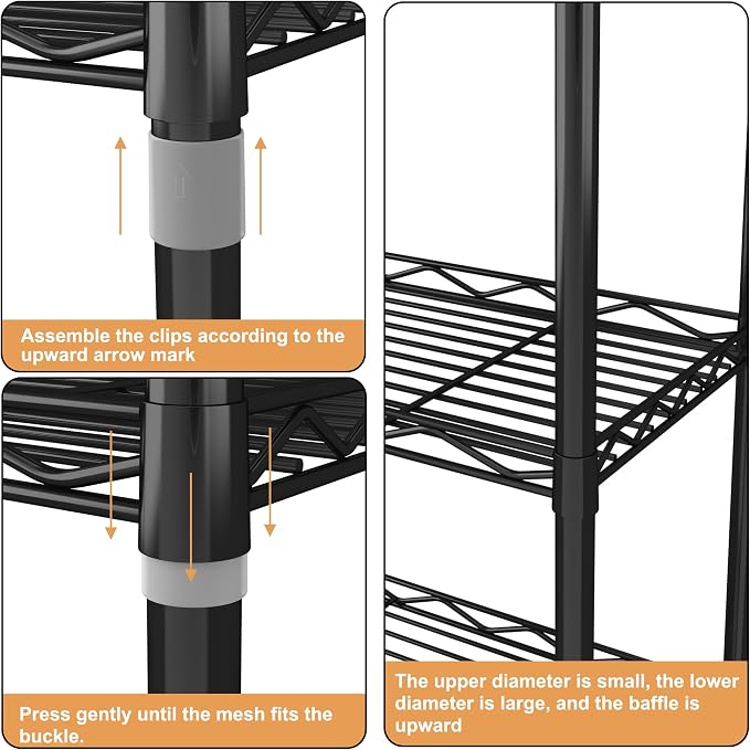 HOMEFORT 6-Tier Wire Shelving, 6 Shelves Unit Metal Storage Rack, Durable - Image 4