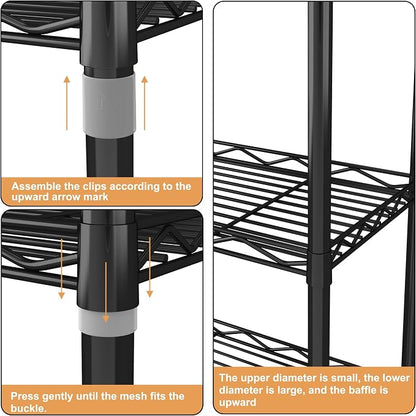 HOMEFORT 6-Tier Wire Shelving, 6 Shelves Unit Metal Storage Rack, Durable - Image 4