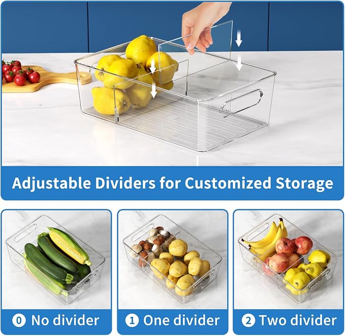 6 Pack Pantry Organizers and Storage, Fridge Organization and Storage, Acrylic - Image 4