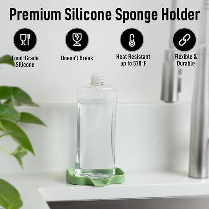 Zulay Kitchen Small Silicone Sponge Holder – Space-Saving Sink Organizer Tray - Image 2