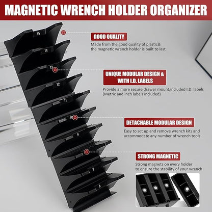 60PCS Magnetic Modular Wrench Organizer Wrench Holder - Image 6