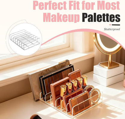 2-Pack Acrylic Makeup Palette Organizer, 7-Slot Eyeshadow Palette Storage - Image 2