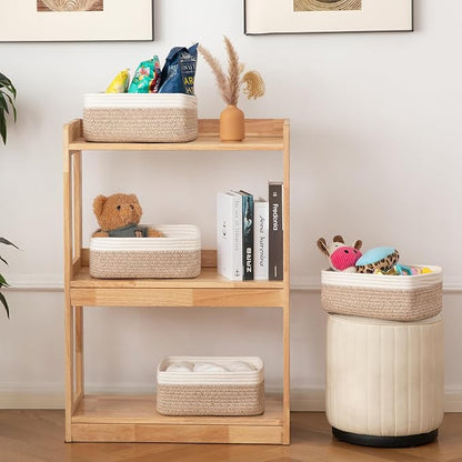 OIAHOMY 4 Pack Storage Baskets for Organizing, Small Bins for Shelves, Cute - Image 6