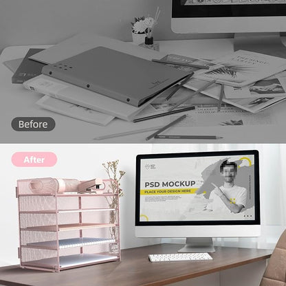 Sinboun Letter Tray Paper Organizer 5-Tier Desk Organizer File Organizer Paper - Image 3