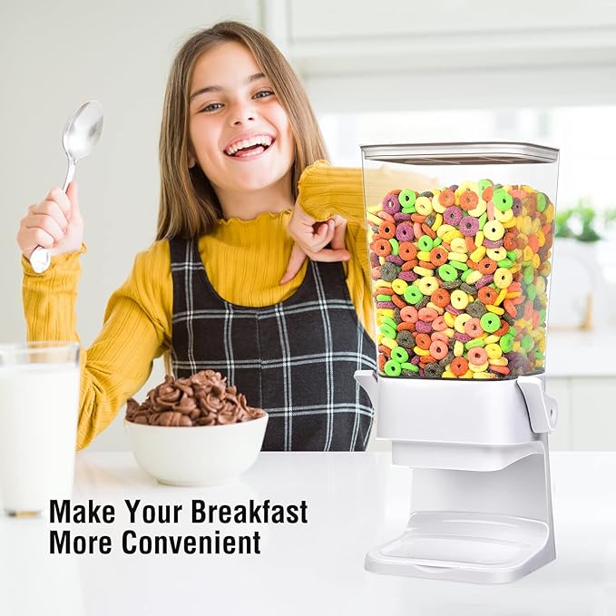 Cereal Dispenser Countertop 2 Pack 5.5 Qt Large Cereal Storage Container Holder - Image 2
