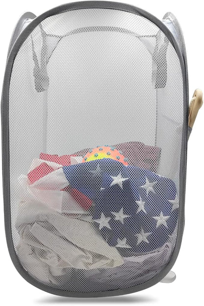 HONOMA Sturdy Mesh Laundry Hamper Basket Bag, Pop up Basket by HONOMA
