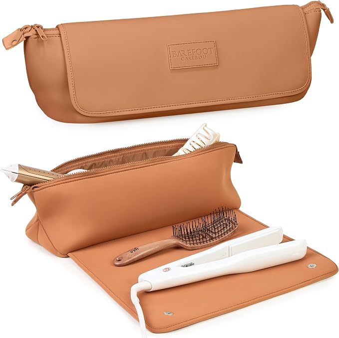 BAREFOOT CARIBOU Hair Tools Travel Bag and Heat Resistant Mat by BarefootCaribou