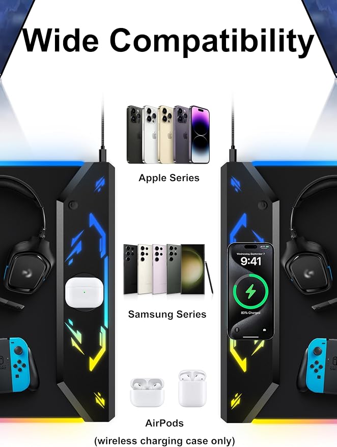 TopMade Wireless Charging Mouse Pad, RGB Gaming Mousepad, 35.4" x 15.8" Extra - Image 8