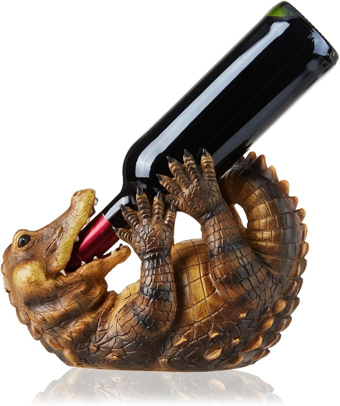 TRUE Amazing Alligator Polyresin Wine Stand Bottle Holder, Holds 1 Bottle - Image 6