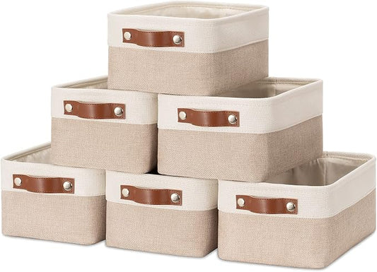 HNZIGE Small Fabric Baskets for Organizing Collapsible Storage Baskets for by HNZIGE