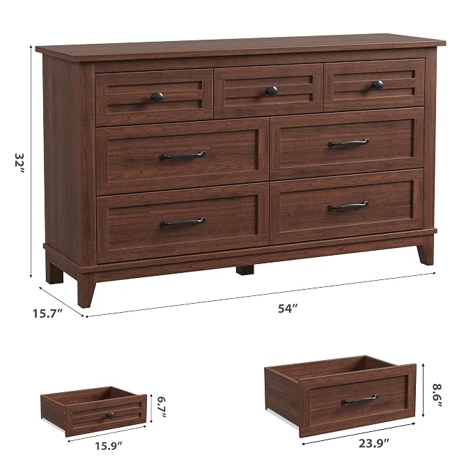GarveeHome 7 Dresser for Bedroom, 54 in Wide Drawer Dresser - Image 2
