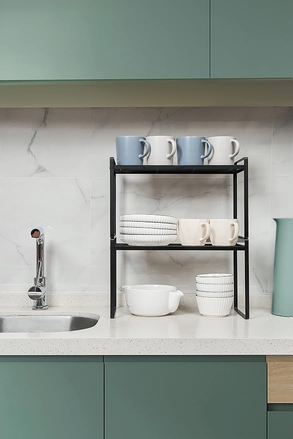 2Pack Cabinet Shelf Organizer Storage Rack Space Saving - Image 6