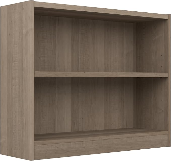 Bush Furniture Universal Small 2 Shelf Bookcase in Ash Gray, Low Storage and by BushBusinessFurniture