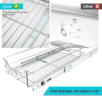 Pull Out Cabinet Organizer 9" W X 17" D, Slide Out Drawers - Image 9