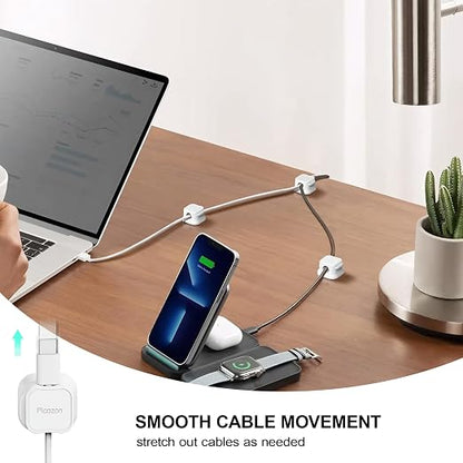 48 Pack Magnetic Cable Clip Organizer Cord Holder, Picozon Adhesive Cable - Image 3