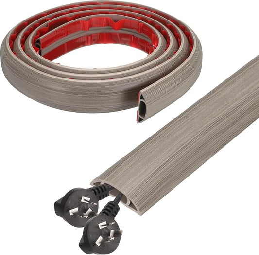 HARFINGTON 6ft Cord Cover Floor W0.6 x H0.33 Inner Channel PVC Hide Extension by HARFINGTON