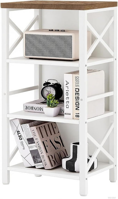Small Bookshelf, 4 Tier Industrial Bookcase - Image 7