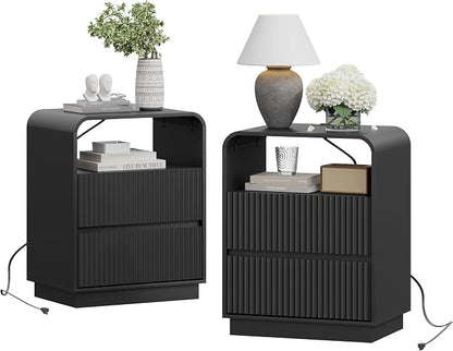 Black Nightstands Set of 2 - Image 8