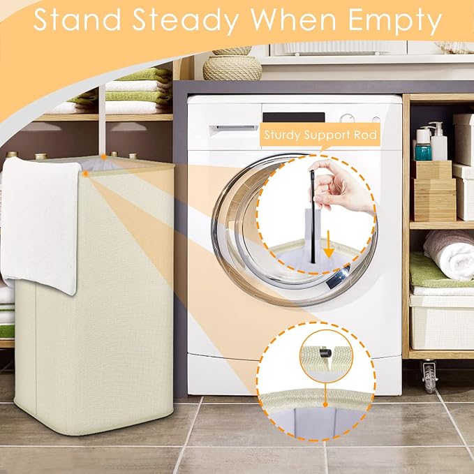 SNIGJAT Large Laundry Hamper, Tall Laundry Hamper - Image 3