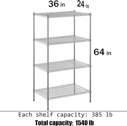 24" Deep x 36" Wide x 64" Height Wire Shelving Kit | 4-Tier | NSF Commercial - Image 3