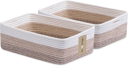 Large Shallow Organizing Baskets 15x11x5.1 Inches by MiniArkStorageBasketsHome