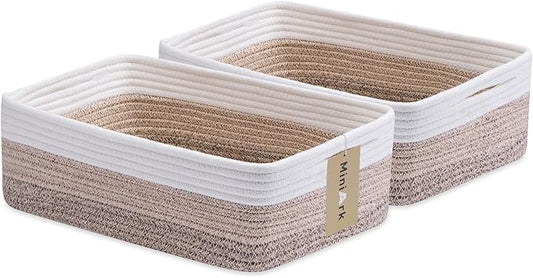 Large Shallow Organizing Baskets 15x11x5.1 Inches by MiniArkStorageBasketsHome