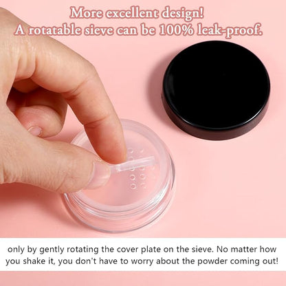 4pcs 10ml/0.34oz Plastic Empty Travel Small Loose Powder Compact Refillable - Image 4