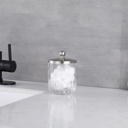 Glass Jar with Metal Lid for Bathroom Organization, Q Tips, and Small - Image 8