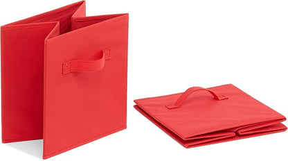 Amazon Basics Cube Organizer Storage Bins Handles, Collapsible Fabric, - Image 4
