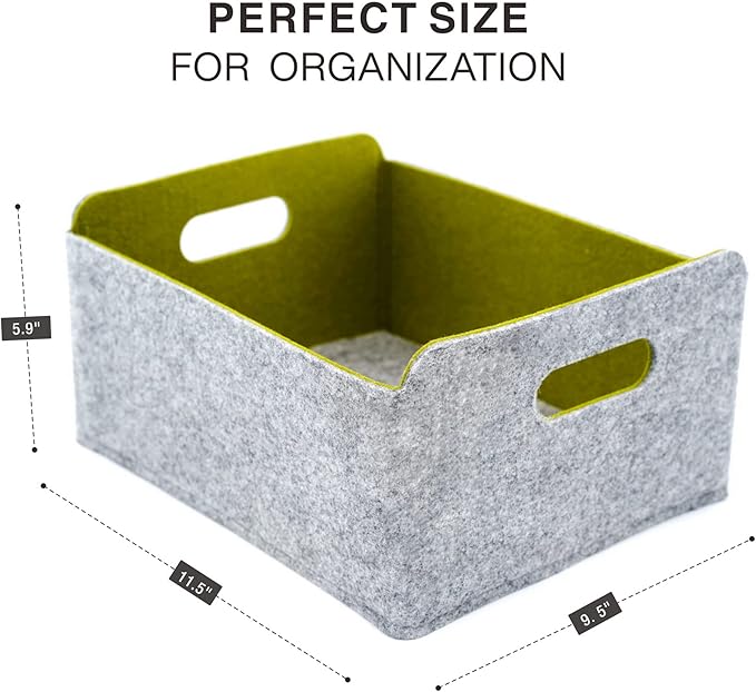 Welaxy Storage Baskets Collapsible Felt Storage bin Foldable Shelf Drawers - Image 3