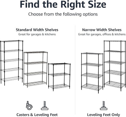 Amazon Basics 3-Shelf Adjustable, Heavy Duty Storage Shelving Unit on 2'' PP - Image 4
