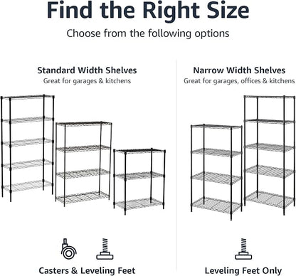 Amazon Basics 3-Shelf Adjustable Heavy Duty Steel Wire Rack Storage Shelving - Image 4