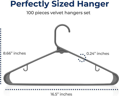 SereneLife 100 Pack Plastic Hangers, Space-Saving Closet Organizers, Durable - Image 2