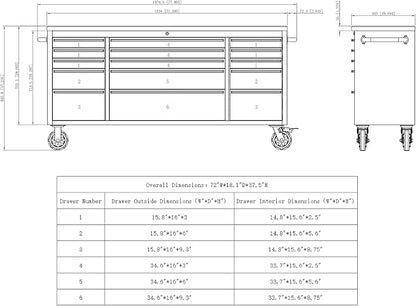 CT Copper Tailor 72-inch Rolling Tool Chest - Image 5