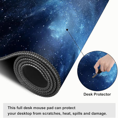 Galaxy Mouse Pad – Large Extended Desk Mat 31.5 x 11.8 in– Deep Space Nebula - Image 4