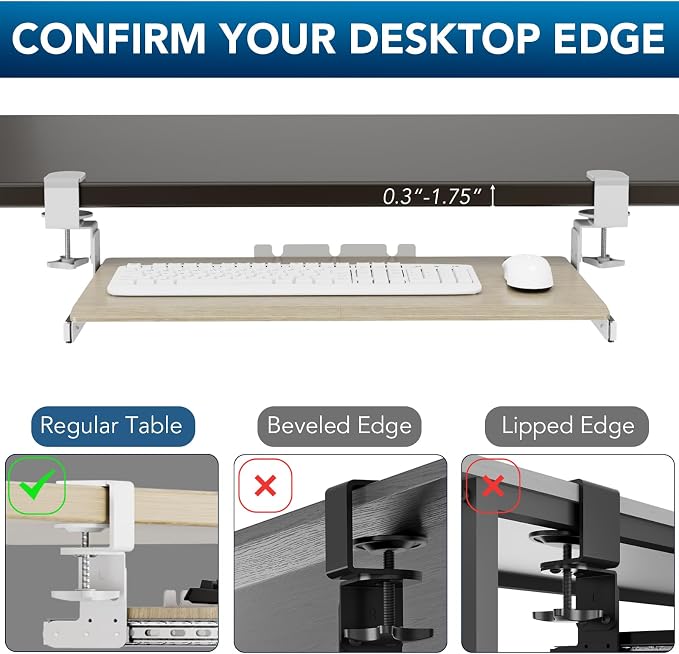 AX WABER Keyboard Tray Under Desk Pull Out - Image 7