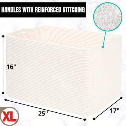 MINTWOOD Design 112L Extra Large Blanket Basket Holder Living Room, Dog Toy - Image 7