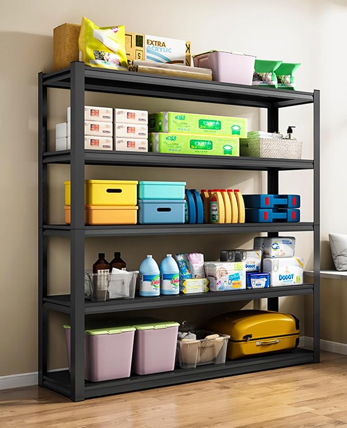 72" H Garage Shelving, 5-Tier Heavy Duty Shelving Unit, 3000LBS Adjustable - Image 10