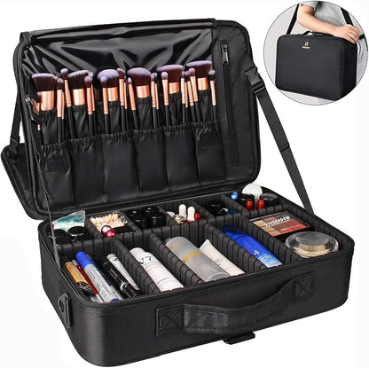 Relavel Makeup Case Large Makeup Bag Professional Train Case 16.5 inches Travel - Image 7