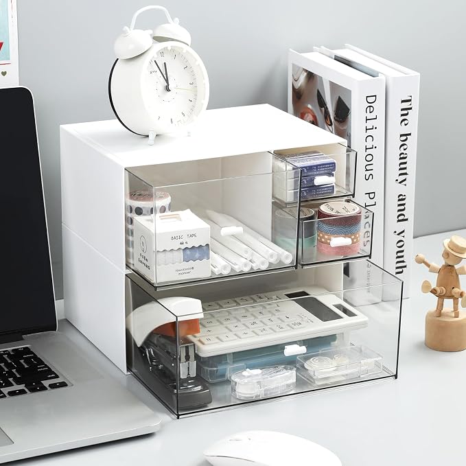 Desk Organizer with 4 Drawers, Makeup Organizer, Desktop Storage Box, Cosmetics - Image 5