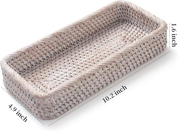 Rattan Bathroom Vanity Tray, Toilet Tank Tray, Toilet Basket Tank Topper - Image 7