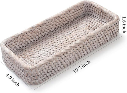 Rattan Bathroom Vanity Tray, Toilet Tank Tray, Toilet Basket Tank Topper - Image 7