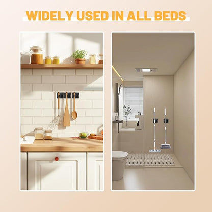Mop and Broom Holder Wall Mount Stainless Steel Broom Mop Hanger Wall Mounted - Image 5