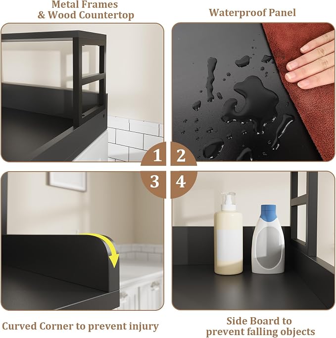 Washer Dryer Countertop with Shelf, 23.62″D x 23.62″W x 16.57″H, Countertop - Image 3