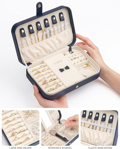 Travel Jewelry Case, Jewelry Box Small PU Leather Portable, Jewelry Travel Case - Image 2
