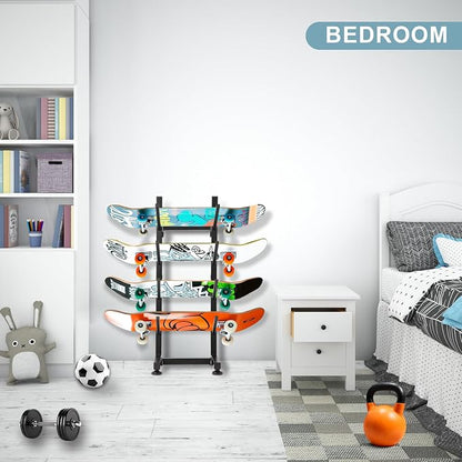 BiJun Skateboard Racks Floor Stand, 4-Layer Skateboard Holder, Snowboard - Image 3