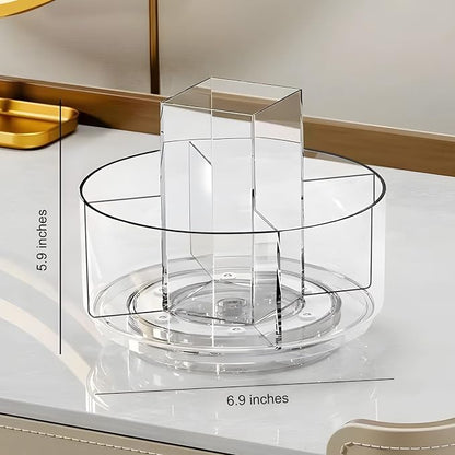 360° Rotating Makeup Organizer Clear Turntable Lazy Susan Organizer - Image 7