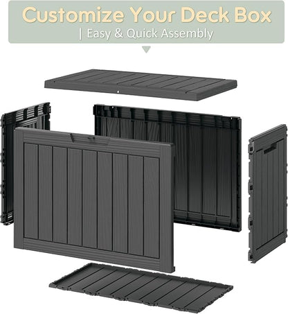 Outdoor Storage Box, Weather-Resistant Resin Deck Box - Image 7
